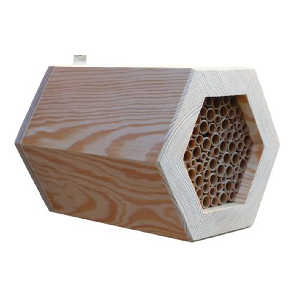 Wildbienen-Wabe aus Holz und robustem Hartpapier zur Anbringung an Balkon